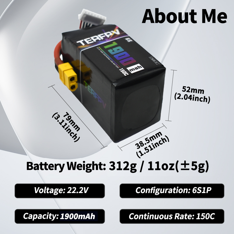 แบตเตอรี่ TERFPV Lipo 6S 1900m - Drone Battery 6S บทวิจารณ์และราคา