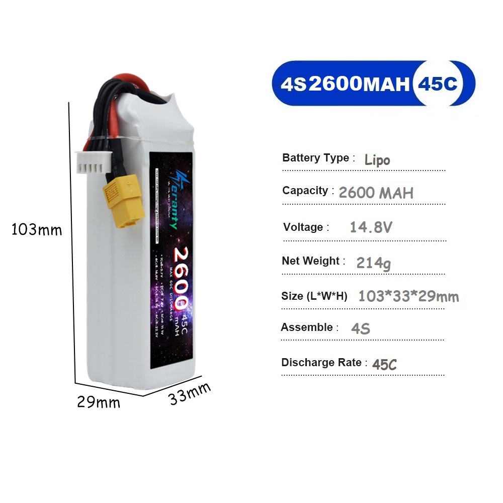 4S LiPo แบตเตอรี่ 14.8V 1500 m - Drone Battery 3S บทวิจารณ์และราคา