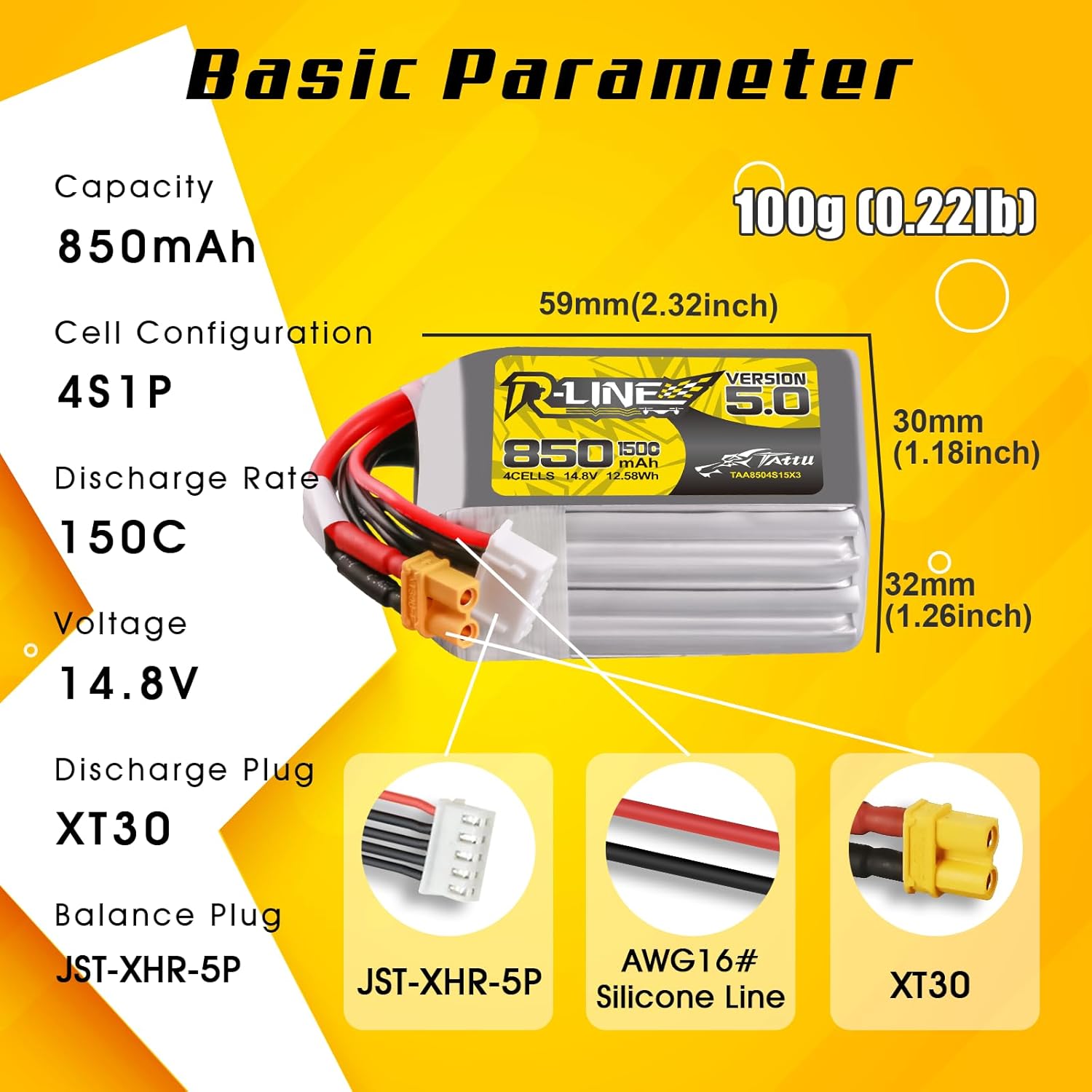Tattu R-Line 5.0 850mAh 4S 150 - Drone Battery 4S บทวิจารณ์และราคา