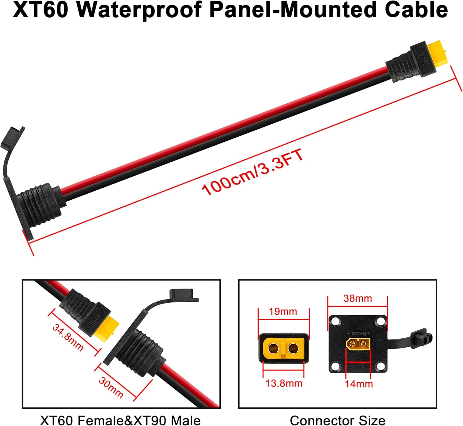 สายเคเบิล JMUYTOP 3 ฟุต 12AWG  - Drone Battery Connector บทวิจารณ์และราคา